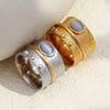 Wholesale Women's Geometric Stainless Steel Vacuum Plated Old Money Style Ring Bracelet Accessories