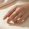 Wholesale Women's Geometric Stainless Steel Vacuum Plated Ring With Highgrade Zircon And Imitation Pearl Niche Jewelry