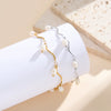Wholesale Women's Geometric Stainless Steel Vacuum Plated Wave Pearl Bracelet With Original Design
