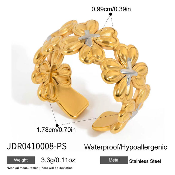 Wholesale Women's Geometric Stainless Steel Vacuum Real Gold Plated Accessories Rings And Bracelets