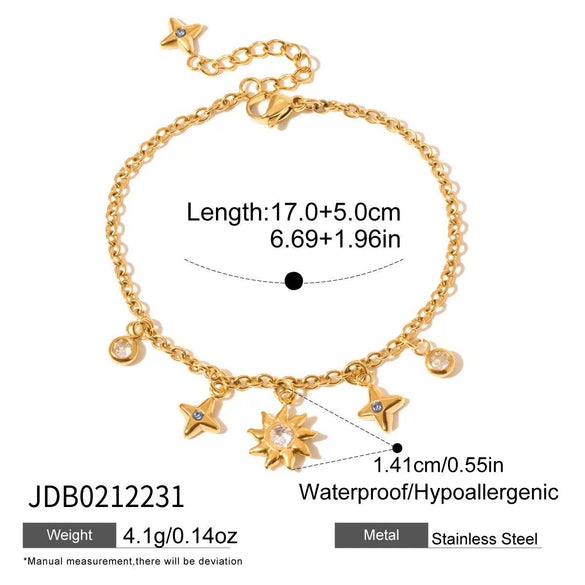 Wholesale Women's Geometric Stainless Steel Vacuum Real Gold Plated Accessories Rings And Bracelets