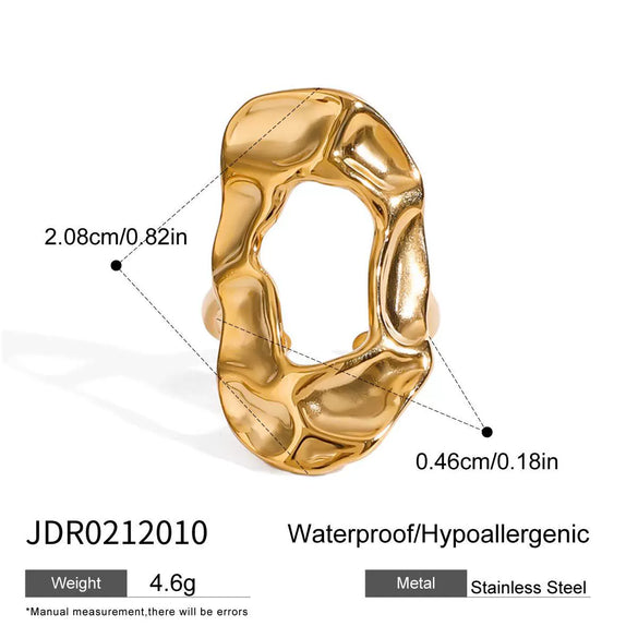 Wholesale Women's Geometric Stainless Steel Vacuum Real Gold Plated Accessories Rings And Bracelets