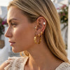 Wholesale Women's Geometric Stainless Steel Vacuum Real Gold Plated Earrings Jewelry