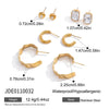 Wholesale Women's Geometric Stainless Steel Vacuum Real Gold Plated Earrings Jewelry