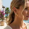 Wholesale Women's Geometric Stainless Steel Vacuum Real Gold Plated Earrings Jewelry