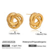 Wholesale Women's Geometric Stainless Steel Vacuum Real Gold Plated Earrings With Titanium Steel Ear Needles