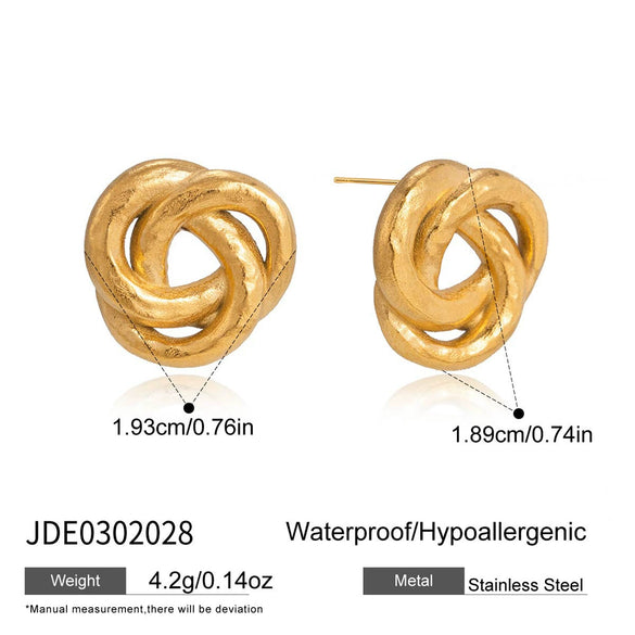 Wholesale Women's Geometric Stainless Steel Vacuum Real Gold Plated Earrings With Titanium Steel Ear Needles