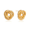 Wholesale Women's Geometric Stainless Steel Vacuum Real Gold Plated Earrings With Titanium Steel Ear Needles