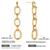 Wholesale Women's Geometric Stainless Steel Vacuum Real Gold Plated Earrings