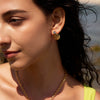 Wholesale Women's Geometric Stainless Steel Vacuum Real Gold Plated Earrings
