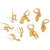 Wholesale Women's Geometric Stainless Steel Vacuum Real Gold Plated Earrings