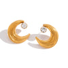 Wholesale Women's Geometric Stainless Steel Vacuum Real Gold Plated Earrings