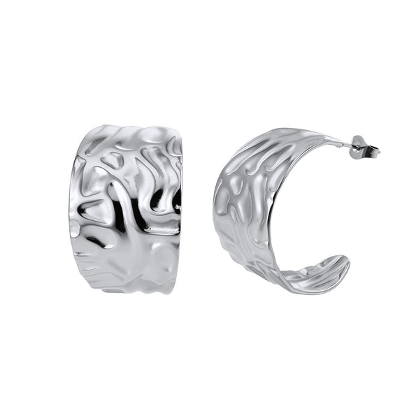 Wholesale Women's Geometric Stainless Steel Vacuum Real Gold Plated Earrings