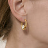Wholesale Women's Geometric Stainless Steel Vacuum Real Gold Plated Earrings