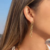 Wholesale Women's Geometric Stainless Steel Vacuum Real Gold Plated Earrings
