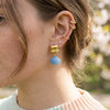 Wholesale Women's Geometric Stainless Steel Vacuum Real Gold Plated Earrings