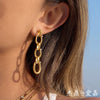 Wholesale Women's Geometric Stainless Steel Vacuum Real Gold Plated Earrings