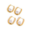 Wholesale Women's Geometric Stainless Steel Vacuum Real Gold Plated Earrings