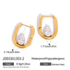 Wholesale Women's Geometric Stainless Steel Vacuum Real Gold Plated Earrings