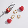 Wholesale Women's Geometric Stainless Steel Vacuum Real Gold Plated Earrings