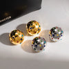 Wholesale Women's Geometric Stainless Steel Vacuum Real Gold Plated Earrings