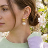 Wholesale Women's Geometric Stainless Steel Vacuum Real Gold Plated Earrings