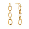 Wholesale Women's Geometric Stainless Steel Vacuum Real Gold Plated Earrings