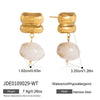 Wholesale Women's Geometric Stainless Steel Vacuum Real Gold Plated Earrings