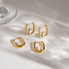 Wholesale Women's Geometric Stainless Steel Vacuum Real Gold Plated Earrings