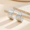 Wholesale Women's Geometric Stainless Steel Vacuum Real Gold Plated Earrings