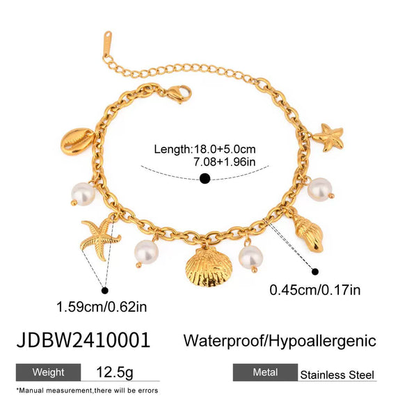 Wholesale Women's Geometric Stainless Steel Vacuum Real Gold Plated Jewelry Bracelet