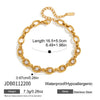 Wholesale Women's Geometric Stainless Steel Vacuum Real Gold Plated Jewelry Bracelet