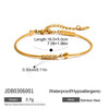 Wholesale Women's Geometric Stainless Steel Vacuum Real Gold Plated Jewelry Bracelet