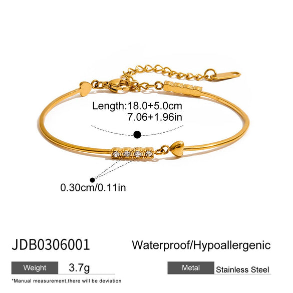 Wholesale Women's Geometric Stainless Steel Vacuum Real Gold Plated Jewelry Bracelet