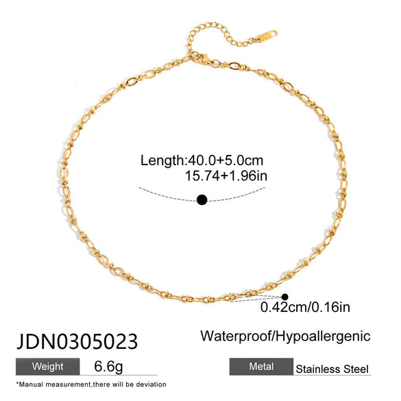Wholesale Women's Geometric Stainless Steel Vacuum Real Gold Plated Necklace With Yshaped Chain And Cross Design