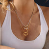 Wholesale Women's Geometric Stainless Steel Vacuum Real Gold Plated Necklace