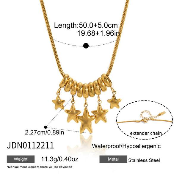 Wholesale Women's Geometric Stainless Steel Vacuum Real Gold Plated Necklace