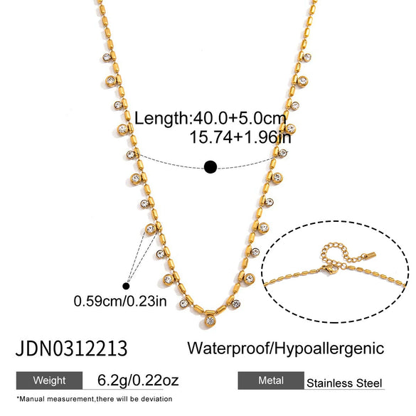 Wholesale Women's Geometric Stainless Steel Vacuum Real Gold Plated Necklace