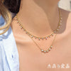 Wholesale Women's Geometric Stainless Steel Vacuum Real Gold Plated Necklace
