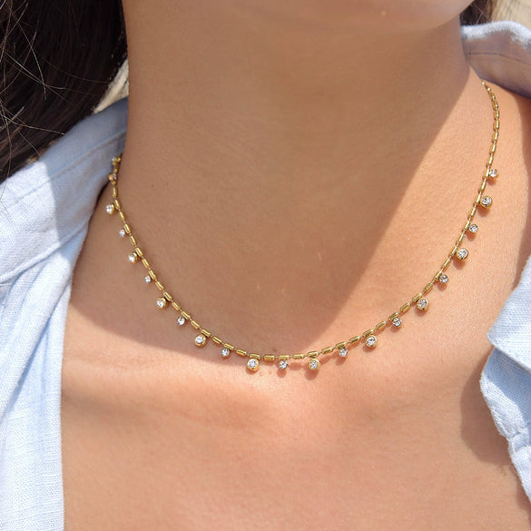 Wholesale Women's Geometric Stainless Steel Vacuum Real Gold Plated Necklace