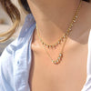 Wholesale Women's Geometric Stainless Steel Vacuum Real Gold Plated Necklace