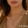 Wholesale Women's Geometric Stainless Steel Vacuum Real Gold Plated Paperclip Necklace Luxury Jewelry