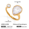 Wholesale Women's Geometric Stainless Steel Vacuum Real Gold Plated Ring Jewelry Accessories