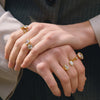 Wholesale Women's Geometric Stainless Steel Vacuum Real Gold Plated Ring Jewelry Accessories