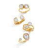 Wholesale Women's Geometric Stainless Steel Vacuum Real Gold Plated Ring Jewelry Accessories