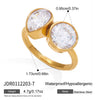 Wholesale Women's Geometric Stainless Steel Vacuum Real Gold Plated Ring Jewelry Accessories