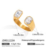 Wholesale Women's Geometric Stainless Steel Vacuum Real Gold Plated Ring Jewelry Accessories