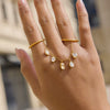 Wholesale Women's Geometric Stainless Steel Vacuum Real Gold Plated Stackable Rings
