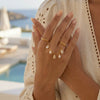 Wholesale Women's Geometric Stainless Steel Vacuum Real Gold Plated Stackable Rings