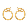 Wholesale Women's Geometric Stainless Steel Vacuum Real Gold Plated Stud Earrings Accessories